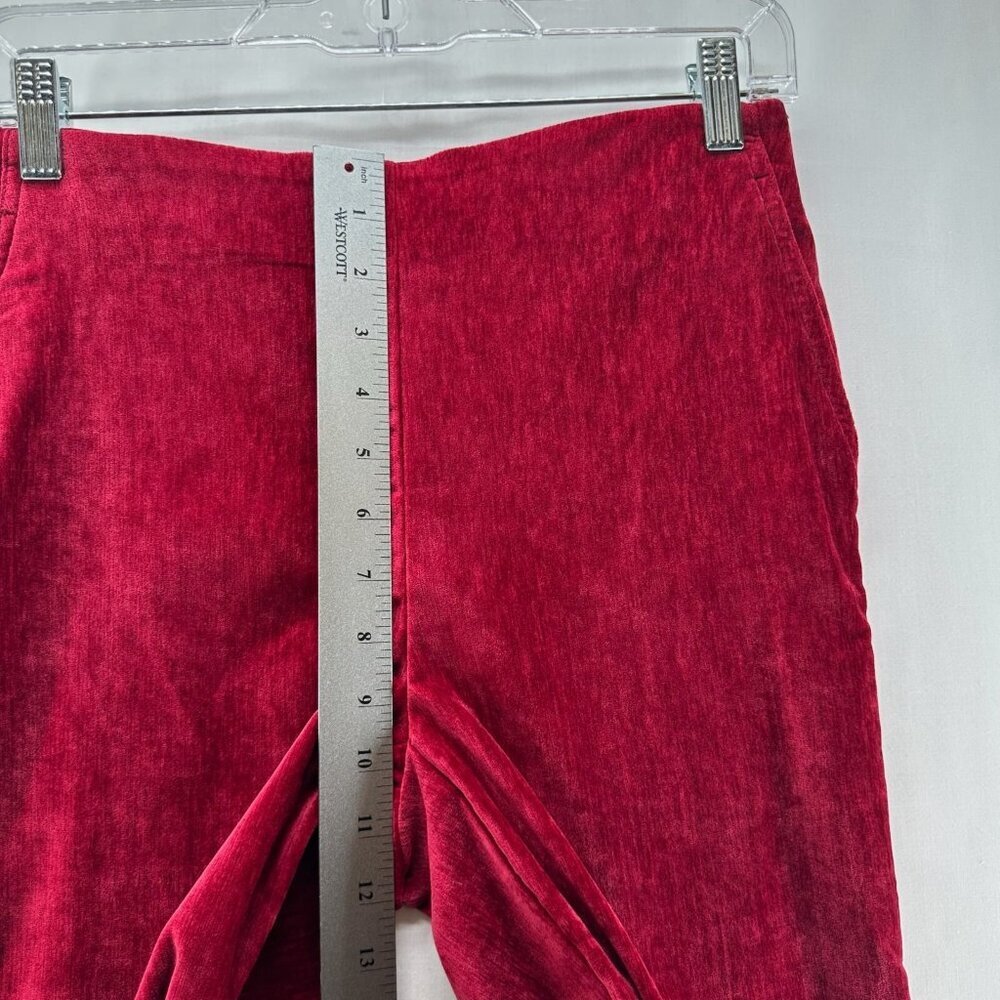 Hilary Radley Pants Womens Sz XS Velvet Mid Rise Slim Pull On Elastic Waist Red - Picture 9 of 10